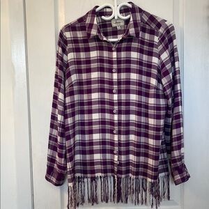Bass Purple Plaid Button Down Shirt